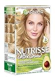 Garnier Nutrisse Dauerhafte Pflege-Haarfarbe mit nährenden Fruchtölen, Coloration mit 8 Wochen Halt, Ultra Crème Tönung, 090 Light Blond