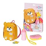 BABY born Zapf Creation 834961 Kindergarten Rucksack Set 36 cm-gelber Puppenrucksack in Bärenform mit Lunchbox und Trinkflasche, Gelb