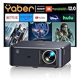 Beamer 4K mit Android TV, Sound by JBL, Dolby Audio, NFC, Autofokus, Auto Trapezkorrektur, WiFi6, Bluetooth, YABER K2s 800 ANSI 1080P Full HD Beamer Heimkino 300' Display Video Projektor Outdoor