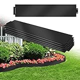 Aufun Rasenkante Metall 5 m x 15 cm Verzinkt Beetumrandung Beeteinfassung Mähkante Palisade 5 Stücke 100 cm x 15 cm (L x H) Rasenkante Verzinkt-Schwarz