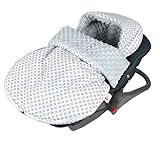 Fußsack SOMMERFUßSACK 90cm Minky Babyschale Kinderwagen Buggy Jogger (5. Grau + Maroko)