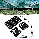 Topyond 20 W Solar-Lüfter-Set, Dual-Lüfter-Design, Energieeffizient, Solarbetrieben Für Gewächshäuser, Wohnmobile, Haustierheime, Belüftung Und Kühlung