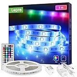 Lepro LED Strip 9M, RGB LED Streifen Selbstklebend 5050 SMD, LED Band 24VDC, LED Lichtband IP20, LED Leiste Lichterkette Dimmbar mit Netzteil Fernbedienung Controller für Haus, Party, Küche