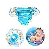 XQMMGO Baby Schwimmring Float, Schwimmbecken Badezubehör für Kinder, Kleinkinder und Säuglinge, aufblasbarer Schwimmring mit Sitz für Babys im Alter von 6-36 Monaten 52cm (Blau)