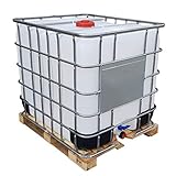 KLAREWO 1000l IBC Container Wassertank Regenwassertank Tank auf Holzpalette GESPÜLT