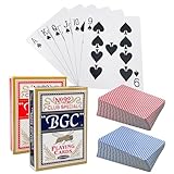 Dunkwckore 2 x 55 Karten Spielkarten, (Rot und Blau) Wasserdicht Pokerkarten, Poker Karten, Kartenspiel Mit Zwei Eckzeichen für das Geschenkpartyspiel, Texas Holdem Poker, Blackjack, Bridge