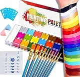 Face Bodypainting Set,20 Farben Gesichtsfarbe Body Painting Öl, Sichere Körperfarben Set Schminkfarben Kinderschminke Set für Karnevalsschminke,Babybauch Bemalen,Theaterschminke,Halloween,Party-Makeup