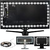 Luminoodle USB LED TV Hintergrundbeleuchtung (1 Meter), echt hellweiße LED-Beleuchtung (kein RGB) für HDTV-, TV-Bildschirm und PC-Monitor, 6500K LED-Strip selbstklebend