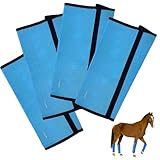STFALI Pferdefliegenstiefel 4er-Set, atmungsaktive Mesh-Pferde-Beinwärmer, Pferdefliegenstiefel zur Verhinderung von Fliegen- und Mückenstichen, wiederverwendbar und rutschfest