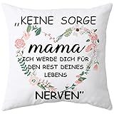 Shoppawhile Geschenke für Mama zum Geburtstag Muttertag Mama Geschenk Weiß Kissenbezug 45x45cm Muttertagsgeschenk Weihnachten Geschenk für Mütter