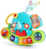 Baby Musik Spielzeug für 6 9 12 18 Monate Kleinkinder, Elefant Musikspielzeug mit Licht & Ton Musikinstrumente Klavier Tastatur Babyspielzeug für Kinder 1 2 Jahre Jungen und Mädchen