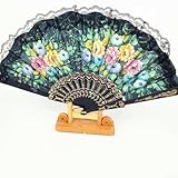 ZYWUOY Handventilator mit Blumendruck, für Sommer, Hochzeit und Party, elegant und tragbar, ideal für Damen und Herren