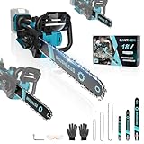 Akku Kettensäge kompatibel mit Makita 18V, 3 IN1 1000W 6 Zoll 8 Zoll 12 Zoll Elektro-Kettensäge, Kettensägen mit Sicherheitsschloss Automatischer Öler akkusäge Handkettensäge Gartenscheren (Ohne akku)