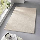 Taracarpet Teppich Kurzflor weicher Designer Uni Bodenbelag Madrid fürs Wohnzimmer, Kinderzimmer, Schlafzimmer und die Küche geeignet Creme Weiss 200x280 cm