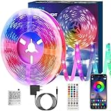 TVLIVE LED Strip 5M Bluetooth RGB LED Streifen, LED Leiste Musik Sync, Farbwechsel LED Lichterkette mit Fernbedienung und App-steuerung，Flexibel LED Band für Party, Zuhause, Schlafzimmer, TV zurück