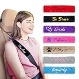 Personalized Gurtpolster Auto, 2 Stück Besticktes Sicherheitsgurt Polster, Autogurt Polster Gurtschoner Auto Gurtpolster Erwachsene, Gurtschutz Kinder Auto 25,5cm/10 Zoll Mehrfarbig