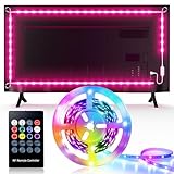 Hoobabuy 4.4M TV LED Strip, USB TV Hintergrundbeleuchtung, RGB LED Streifen für 65 Zoll Fernseher mit Fernbedienung, 4 Musikmodi, 8 Farbwechsel, DIY Dekoration, für Zimmer