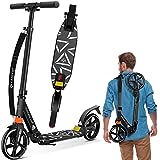 KESSER® Cityroller Scooter 205mm Räder PU Big Wheel - Pro-S Tretroller mit Doppel Federung, City-Roller, klappbar und Höhenverstellbar, Kickscooter für Erwachsene und Kinder, Carbon