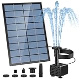 AISITIN Solar Springbrunnen für Außen 2.5W, DIY Solarbrunnen für Draussen Upgrade Solarbrunnen mit 1,2M Wasserleitung Solar Teichpumpe mit 6 Fontänenstile Solarpumpe für Garten,Vogelbad,Wasserspiel