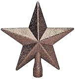 Bambelaa! Weihnachtsbaumspitze Christbaum Dekoration Weihnachten Ornament Glitzernd Stern Größe Ca. 18 cm Kupfer