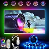 LED TV Hintergrundbeleuchtung, RGB LED Strip 2m for 32 bis 43 zoll TVs, Musik Sync, USB Led 5050 Beleuchtung, Bluetooth LED Streifen steuerbar mit App