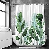 Loti Living Anti-Schimmel Duschvorhang 180x200 cm - Strelitzia Polyester - Inkl. Ringe - Shower Curtains - Duschvorhang Anti Schimmel - Duschvorhang Badewanne - Duschvorhang Pflanzen