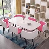 Moderne Essgruppe für 6 Konferenzraummöbel in Fuchsia Küchentisch und Stühle für 6 Personen