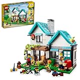Creator 3 in 1 Cozy House Building Kit, Rebuild into 3 Different Houses, Includes Family Minifigures and Accessories, DIY Building Toy Ideas for Outdoor Play for Kids, Boys and Girls, 31139
