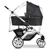 ABC Design Universal Regenschutz - für Kinderwagen mit Babywanne & Sportsitz - Schadstofffrei - Farbe: transparent