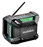 Metabo Akku-Baustellenradio R 12-18 DAB+ BT – 600778850 – Robustes Radio mit digitalem DAB+ Empfang, Bluetooth und hoher Klangqualität – Inklusive Batterien – Ohne Akku