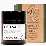 CBD Salbe - Hochdosiert mit 300mg CBD ist die CBD Creme ideal für Hautnotfälle am ganzen Körper - Hanfsalbe 30ml von AD.MONT®