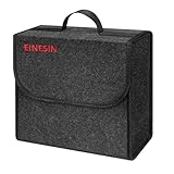 Einesin Auto Organizer Toolbag Größe S, Kofferraum Organizer aus Filz mit Klett Fixierung, Auto Zubehör für Werkzeug & Autopflege, Auto Organizer Kofferraum, Kofferraumtasche (Dunkelgrau, 30x15x30)