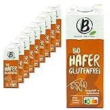 Berief - 10er Pack Bio Haferdrink Glutenfrei ohne Zuckerzusatz 1 Liter - Oat Hafer Drink ungesüßt 100 % pflanzlich Vegan