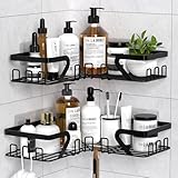 Kegii Duschablage Ecke - Duschablage ohne Bohren, Duschregal Shampoo Halterung Für Dusche Duschkorb Dusche Halterung Badezimmer Organizer, Schwarz