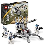 LEGO Star Wars 501st Clone Troopers Battle Pack Set mit Fahrzeugen und 4 Figuren, baubares Spielzeug mit AV-7 Anti-Fahrzeug-Kanone und federbelastetem Shooter 75345