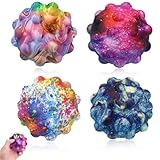 VnkloMes 4 Stück Stress Ball für Kinder Erwachsene, Anti Stress Bälle Squishy Ball,Silikon Pop It Fidget Squeeze Bubble Pops Stressball Schaum Stressabbau Bälle für Angst abbauen und Beruhigung