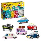 LEGO Classic Kreative Fahrzeuge, Bausteine-Set für bunte Modellautos inkl. LKW, Polizeiauto und Baufahrzeuge, Baubare Spielzeug-Autos für Kinder, Geschenk für Jungen und Mädchen ab 5 Jahren 11036