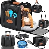 LOVPET® Hundebox Hundetasche Transportbox 2in1 Hunde & Katzentasche Hundetransportbox inkl. Pet-Kissen + 3X Beutelrollen + Napf 44x31 x 36 m Transporttasche für Haustiere, Haustiertransportbox