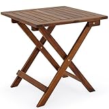 Casaria® Beistelltisch Holz FSC®-Zertifiziert klappbar 40kg belastbar 46x46cm Balkon Büro Wohnzimmer Balkontisch Holztisch wetterfest Beistelltisch