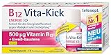 tetesept B12 Vita-Kick Trinkampullen – Nahrungsergänzungsmittel für den Energiestoffwechsel, gegen Müdigkeit und Erschöpfung - hochdosierte Vitamin B12 Ampullen, 1 Vorratspackung à 18 Trinkfläschchen