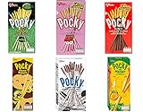 Pocky HAPPY PACK (6 Packungen) - Schokolade, Kekse & Sahne, Erdbeere, Mango, Banane, Matcha Grüntee