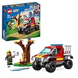 LEGO 60393 City Feuerwehr-Pickup Set, Feuerwehr-Spielzeugauto Mit Feuerwehr-Einsatzkraft Für Kinder Ab 5 Jahren Mit Minifigur