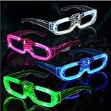 Partybrillen Set-8 Pcs Neon Party Outfit Rave Brille, Led Partybrille Leuchtende Brille, Festival Sonnenbrille 80er, 90er, Party für Geburtstag Fasching Festivalbrille für Kinder Erwachsene (8 Pcs)