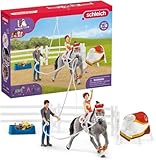 schleich 42443 HORSE CLUB Mias Voltigier-Reitset, 18 Teile Spielset mit schleich Pferde Figur, Mädchen & Reitlehrer Figur, Spielzeug für Kinder ab 5 Jahren