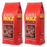 20kg Premium Holzkohle Unsere Beste 100% Made IN Germany Grillkohle Grillbriketts für Kugelgrill Holzkohlegrill Smoker Briketts Grill Kohle