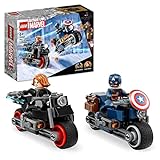 LEGO Marvel Captain America & Black Widow Motorräder, Avengers: Age of Ultron Set, Motorrad Spielzeug für Kinder zum Bauen und Sammeln mit Figuren, Geschenk für Jungen und Mädchen ab 6 Jahren 76260