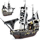 QLT Piratenschiff Black Hawk Bausteine ideas Bauspielzeug für Piraten Geschenk für 8-12 Jungen und Mädchen Klemmbausteine ideas für Erwachsene Piratenschiff.（Kompatibel Mit lego Piratenschiff 621PCS）
