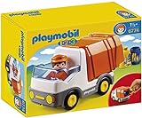 PLAYMOBIL 1.2.3 6774 Müllauto, Container zum Öffnen mit Zwei Öffnungen für Müll, ab 1,5 Jahren