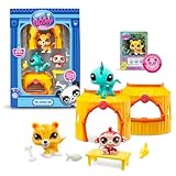 Bandai - Littlest Pet Shop - Pack Tiki Jungle - 3 Tiere und Zubehör - Offizielle Lizenz - Süßes Tierfiguren-Spielset - Miniaturtierfiguren - Spielzeug für Kinder ab 3 Jahren - BF00515