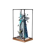 Acryl-Vitrine, kompatibel mit Le-go Avengers Tower 76269, Baustein-Modell, transparente Aufbewahrungsbox, Geschenk (nur Vitrine, ohne Modell) (Holzboden)
